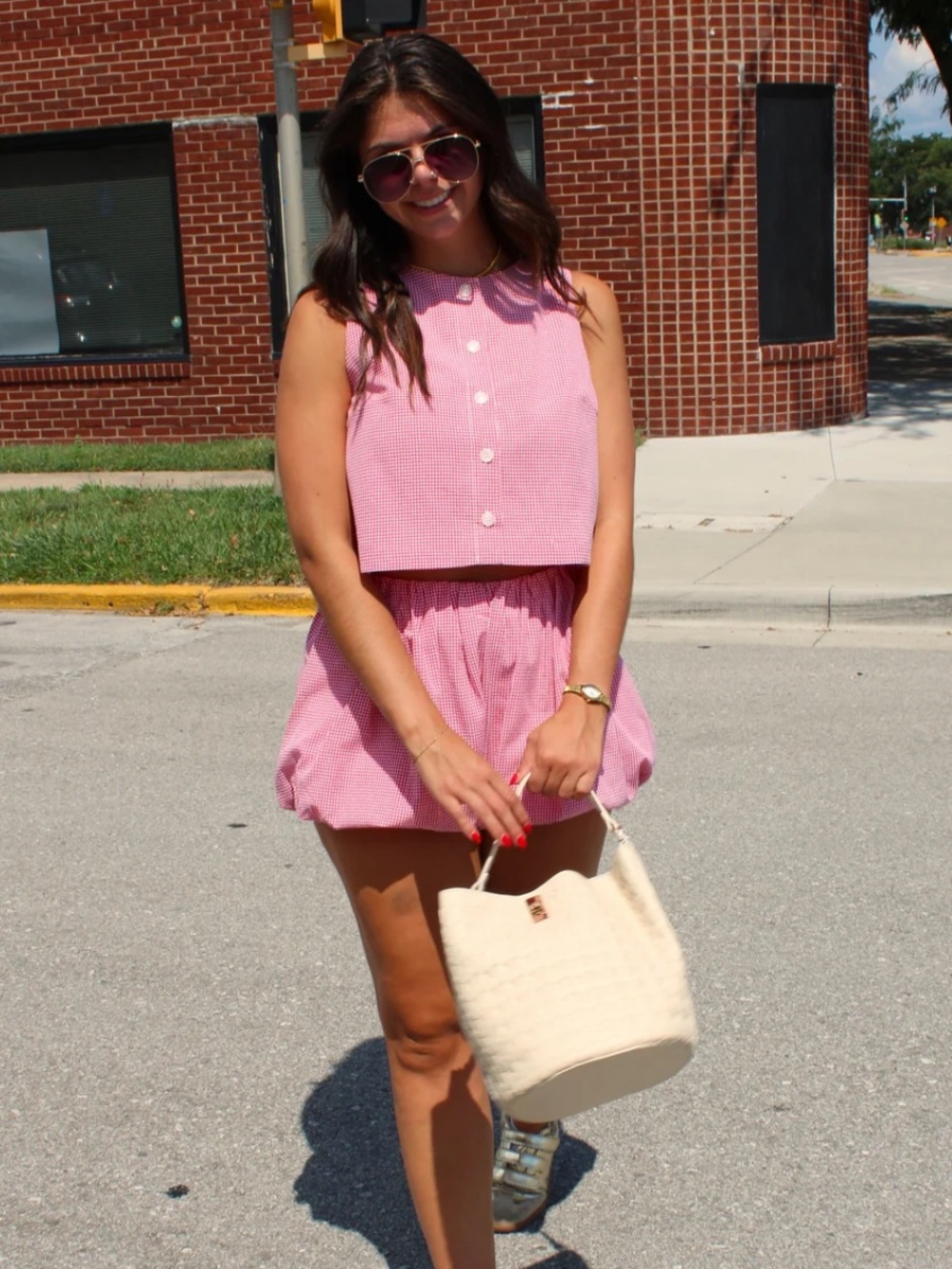 MABLE Red Two-Piece gingham set